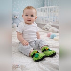 Green and Black Baby Walker Shoes
